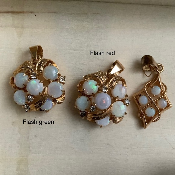 new vintage SS Opal pendant charm (flashes green) - Picture 16 of 16